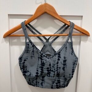 Tie Dye Green & Black Cupped Sports Bra